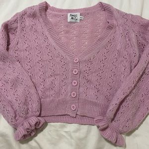 Princess polly “Lyric cropped pink cardigan”